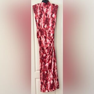 VICI Red Marble Satin Midi Dress